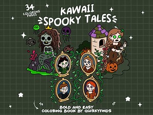 Spooky Fairytale Coloring Book Creepy Cute Coloring Funny Coloring Haunted Ghost Coloring Zombie Bold Easy Coloring Pages Adult Kid Activity - Etsy