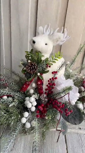 Christmas Snowy Deer Centerpiece | KDS Tutorial