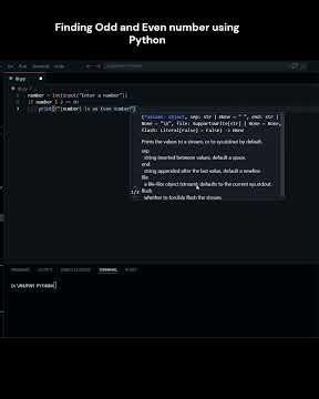 #shorts Finding Odd and Even number using Python #pythonforbeginners #coding #learnpython #python