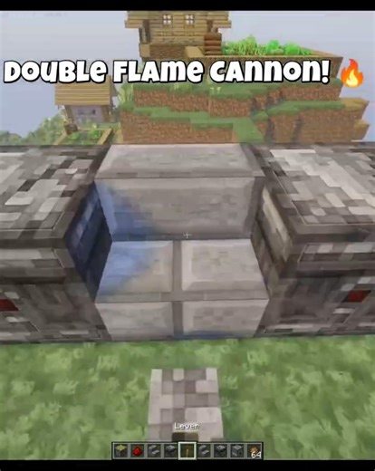 Minecraft Crazy Double Flame Cannon Build! 🔥(BAD ENDING FUNK) #shorts #minecraft