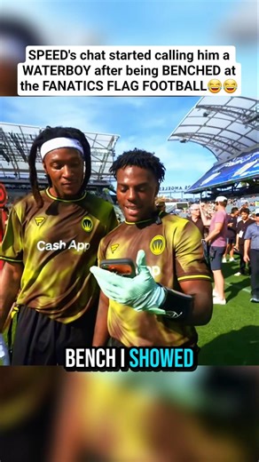 SPEED's Chat Started Calling Him A WATERBOY😂😂 #ishowspeed #waterboy #flagfootball #benchwarmers