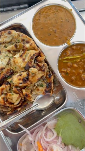 Amritsari chur chur naan thali😍♥️ #streetfood #thali