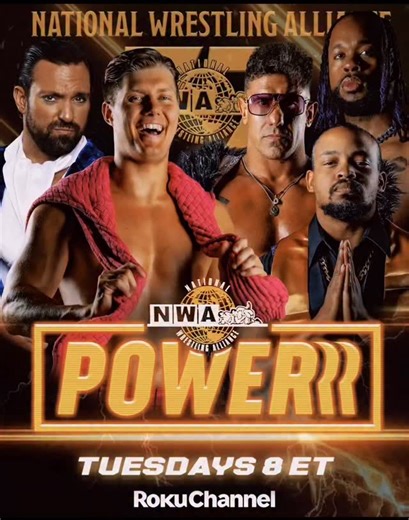 𝑼𝑵𝑳𝑬𝑨𝑺𝑯 𝑻𝑯𝑬 𝑷𝑶𝑾𝑬𝑹𝑹𝑹 NWA 77 continues tonight on 𝙉𝙒𝘼 𝙋𝙊𝙒𝙀𝙍𝙍𝙍 𝙤𝙣 𝙍𝙤𝙠𝙪! Pride and chances at NWA gold are on the line in three huge matches! ⚡️ Hammerstone wants revenge on The Southern Six’s Kerry Morton! ⚡️ A New No. 1 Contender to Alex Taylor’s NWA World Junior Heavyweight Title is Crowned in NWA’s first-ever King Bee Match’ ⚡️ Aron Stevens returns to the ring, teaming with Carson B. Drake against EC3 & Pretty Boy Smooth, The Holy Grail! 𝙉𝙒𝘼 𝙋𝙊𝙒𝙀𝙍𝙍𝙍 𝙤�