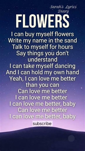 Flowers lyrics - Miley Cyrus#flowers#miley#lyrics#shorts#trending#viral#songs#english
