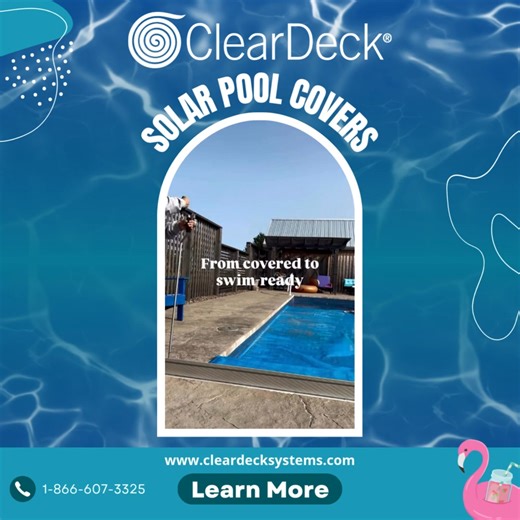 Discover the ultimate pool cover solution. ClearDeck® below-the-deck solar blanket system. This innovative solar pool cover not only keeps your pool warm but also significantly reduces dirt and debris. 🌡️ Reduce heat loss and save on energy bills 💧 Save water & chemicals 🌊 No more bulky & unsightly roller on your deck 💪 Easy one-person operation 😎Solar blanket lasts longer stored in the ground Enjoy more, spend less! Contact us today to discover the ClearDeck® difference! | Cleardeck System