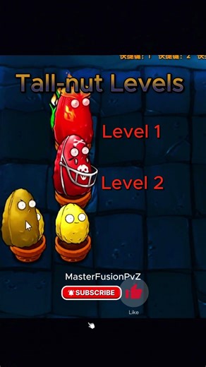 Tall-nut Levels in PvZ Fusion #shorts #viral #gameplay #pvz #edit #tutorial