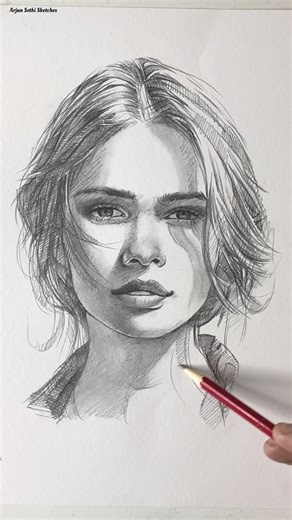 1.2M views · 10K reactions | Satisfying ✨✏️ beautiful girl sketch #drawing #artwork #pencilart #sketching #artist #fbreelsvideo #artreels #pencilportrait | Arjun sethi sketches | Facebook