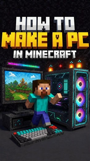 How to Make a PC in Minecraft 🔥 Full Setup! #minecraft #shorts #minecraftshorts #minecraftbuilds