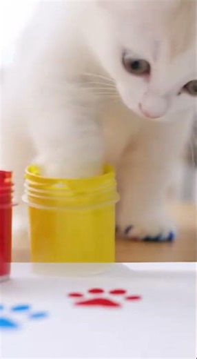 Art Attack 🎨😹 | Kitten Paints a Masterpiece! #cat #kitten