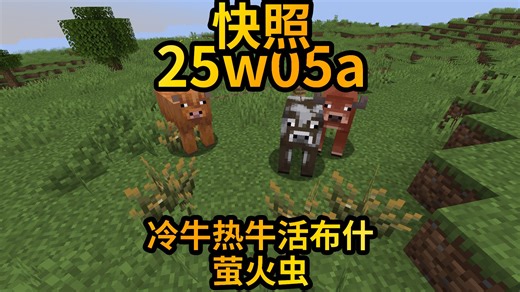 快照25w05a-牛的冷热变种和灌木丛以及萤火虫