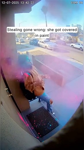 When Stealing Gets Messy #PackagePrank #EpicFail #CaughtOnCamera