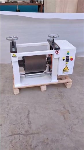 A complete set of desktop embossing equipment for wood-plastic composite extrusion line.#embossing