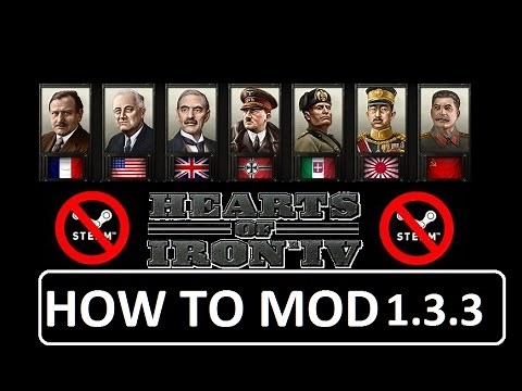 Hearts of Iron IV, NO STEAM,12 FREE MODS , HOW TO MOD #hoi4 #how
