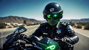 Alien disguised as highway patrol