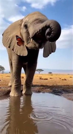 The Elephant's Gentle Battle with a Butterfly /