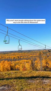 Minnesota Fall Bucket List Part 1 (Send to a friend you want to do this with) 🍁 located at Giants Ridge in Biwabik ✨ take the chair lift to the mountain, enjoy the colors and then hike at the top 🥾 walk the Ridgeview Overlook Walking Trail and/or the Wynne Lake Vista Trail from the top Be sure to follow @taytakesatrip for more Minnesota fall bucket list ideas! #minnesota #minnesotafall | Taylor Jo Hildreth