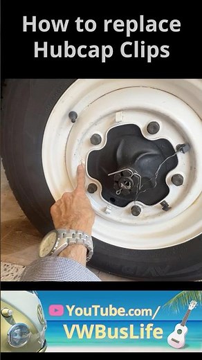 How to replace VW Hubcap Clips - Simple DIY - VW ホイールキャップ クリップ取り付け方 #vwbusrestoration #ワーゲン