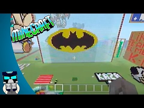 Minecraft: Como hacer Batman Logo Pixel art Tutorial