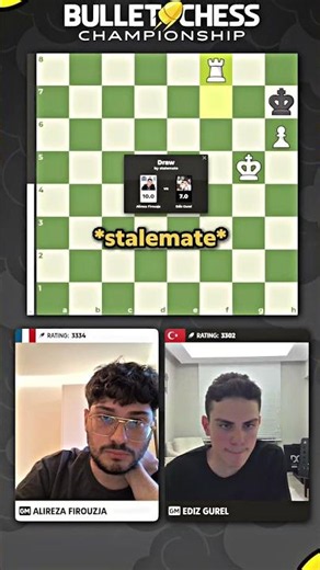 CRAZY stalemate between Alireza Firouzja and Ediz Gurel?!?! 😂