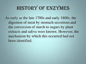HISTORY of Enzymes - SlideServe