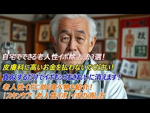 自宅でできる老人性イボ除去法3選！皮膚科に高いお金を払わないでください！真似するだけでイボもシミもきれいに消えます！老人性イボに効く食べ物も紹介！｜スキンケア｜老人性イボ｜イボの消し方