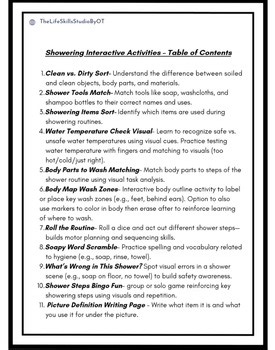 Showering Interactive Activities – OT-Informed Life Skills Curriculum