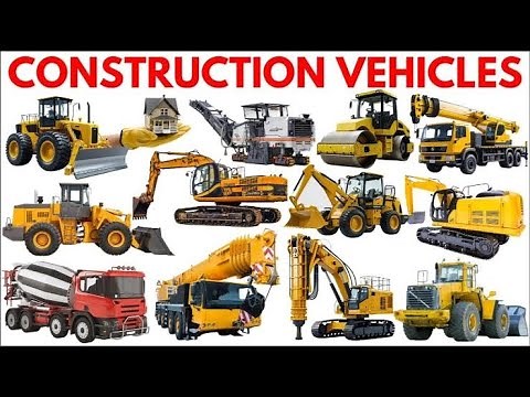 निर्माण वाहनों के नाम | 20 Construction Vehicles for Kids | Learn with Pictures and Sounds