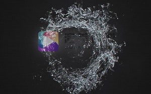 创意超酷流体液体水流漩涡汇聚标志LOGO演绎片头动画