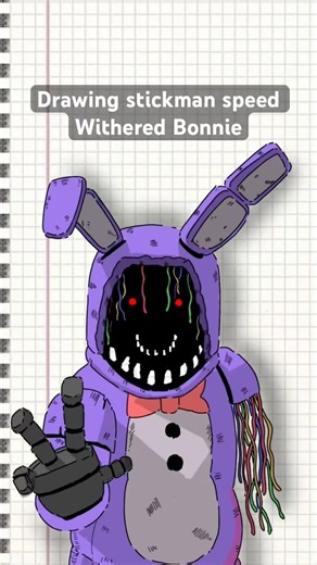 Drawing stickman speed Withered Bonnie #art #witheredbonnie #drawing #fivenightsatfreddys #shorts