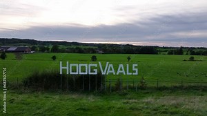 Flying over graphics information signage for holiday park, Netherlands
