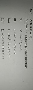 Q. 4. Divide and verify :Dividend = Divisor x quotient   rema... | Filo