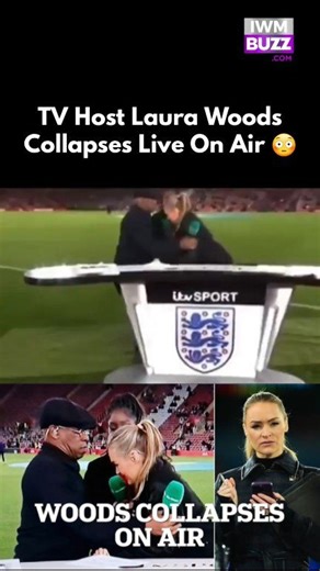 2.1M views · 2.2K reactions | British TV presenter Laura Woods sparked concern after collapsing live on air during the pre-game coverage of the England vs Ghana women’s match. Co-presenters Ian Wright and Anita Asante quickly rushed in to catch and support her. #laurawoods #englandvsghana #womensfootball #viralvideo #BreakingNews #football #england | IWMBuzz | Facebook