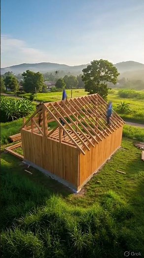 Dream Wooden Car Garage in the Jungle 🌿 Cinematic Timelapse #shorts