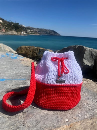 Red Pearl Bucket Bag