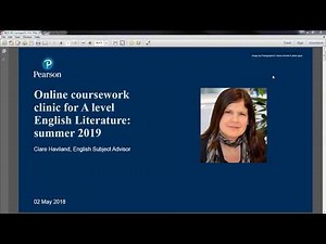 A level English Literature Coursework Clinic for 9ET0 04