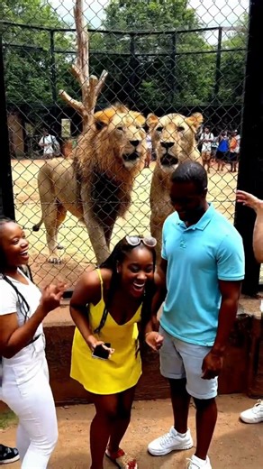 Lion Tries to Take a Selfie Then His Girlfriend Shows Up 😂 #wildanimals