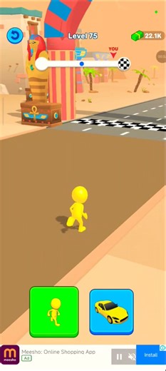 Shape-Shifting Funny Race Gameplay new hyper casual games Level:75 #short #gameplay #shapeshifting
