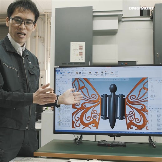 🦋 The butterfly - a perfect representation of MX – Machining Transformation. This stunning workpiece was created on a DMU 50 in 12 hours. Developed at the Kobe Advanced Institute of Technology, this brass butterfly measures 140 mm x 100 mm and showcases a collaborative effort by students and teachers. 💫⚙️ #dmgmori #dmgmorinews #MX #MachiningTransformation #DMU50 #precision #innovation | DMG MORI