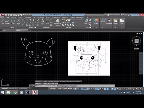 Dibujo de Pikachu en AutoCAD