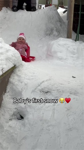 When a baby experiences snow for the first time #babyfirst #cutebaby #baby #cute #funny