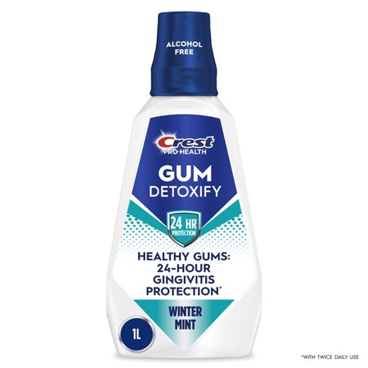 Crest Mouthwash Pro-Health Gum Detoxify, Antigingivitis & Antiplaque, Neutralizes Plaque, 24-Hour Protection, Alcohol Free, Winter Mint, 1L (33.8 fl oz) | Hy-Vee Aisles Online Grocery Shopping