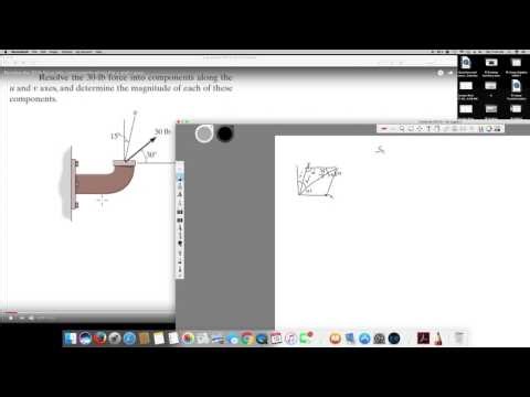 Resolve the 30lb force in to components along the u and v axes