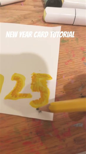 New year card tut #diy
