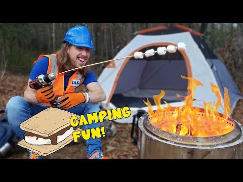 Camping fun with Handyman Hal | Explore a Camp Site | Smores for kids | Fun Videos for Kids