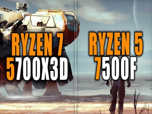 R7 5700X、5700X3D vs R5 7500F CPU对比（1080P分辨率测试，显卡为RTX 4090）
