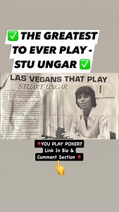 Stu Ungar, The Greatest To Ever Play? You Like Poker? Link in our FB bio & the comment section. #poker #cheesestakespoker #pokerlife #foryou #fbreels | Cheese Stakes Poker