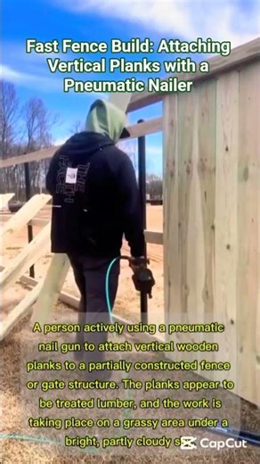 Fast Fence Build: Attaching Vertical Planks with a Pneumatic Nailer