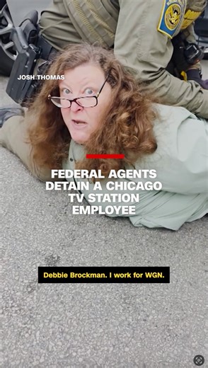 1.2M views · 20K reactions | Videos show federal agents detaining a WGN TV station employee in Chicago on Friday. In the footage, she could be seen on the ground with two agents holding her arms behind her back. She has since been released without being charged. | CNN Politics | Facebook