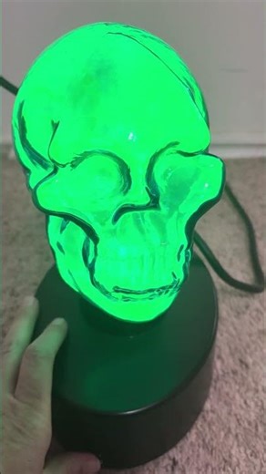 Vintage LumiSource Spooky Electra Skull Lamp Blue Green Lighting Home Bedroom Decor