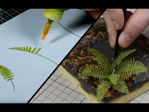 How to make a Fern for a Diorama | method No. 2 Bottle with a needle